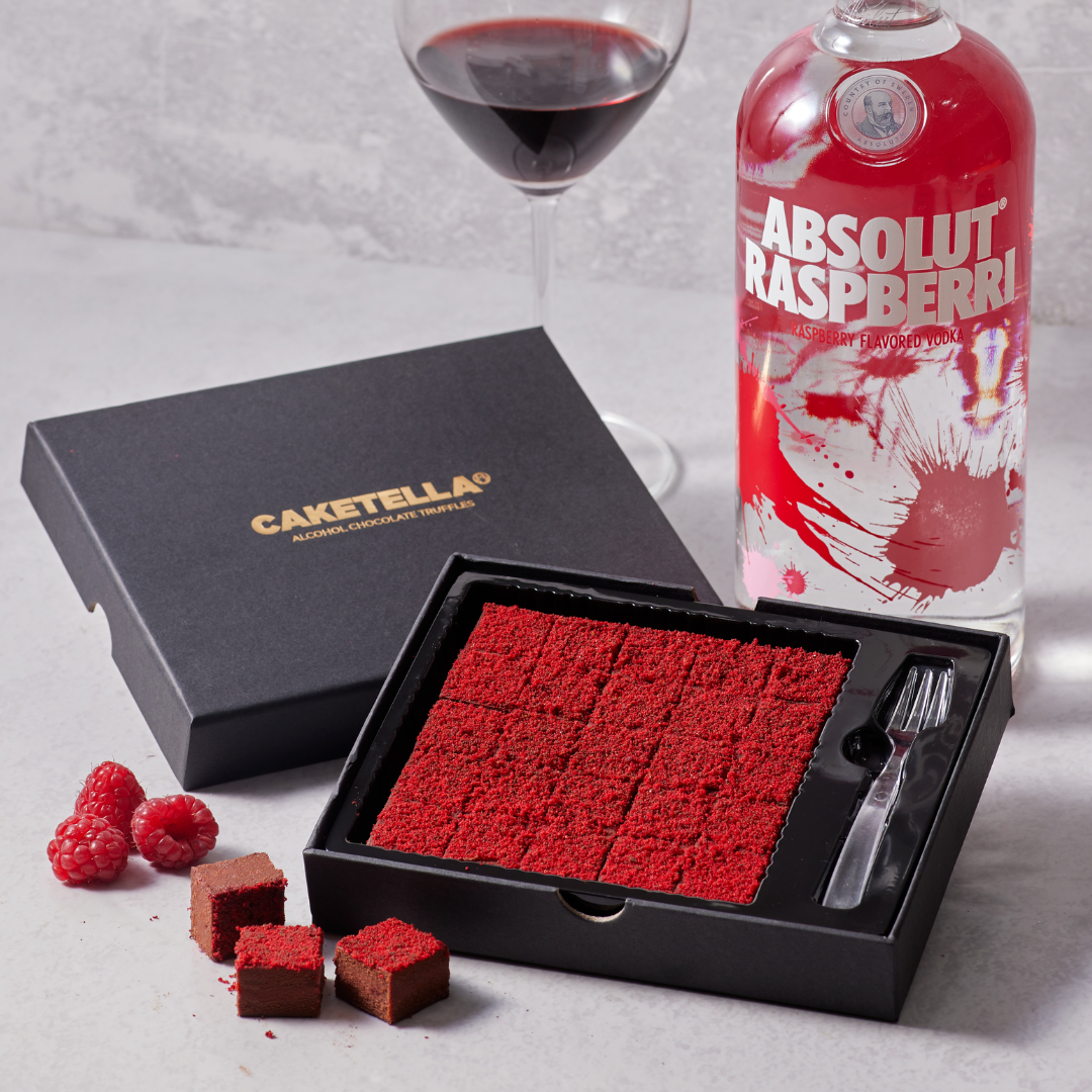 Red Wine Raspberri Chocolate Truffle Cubes