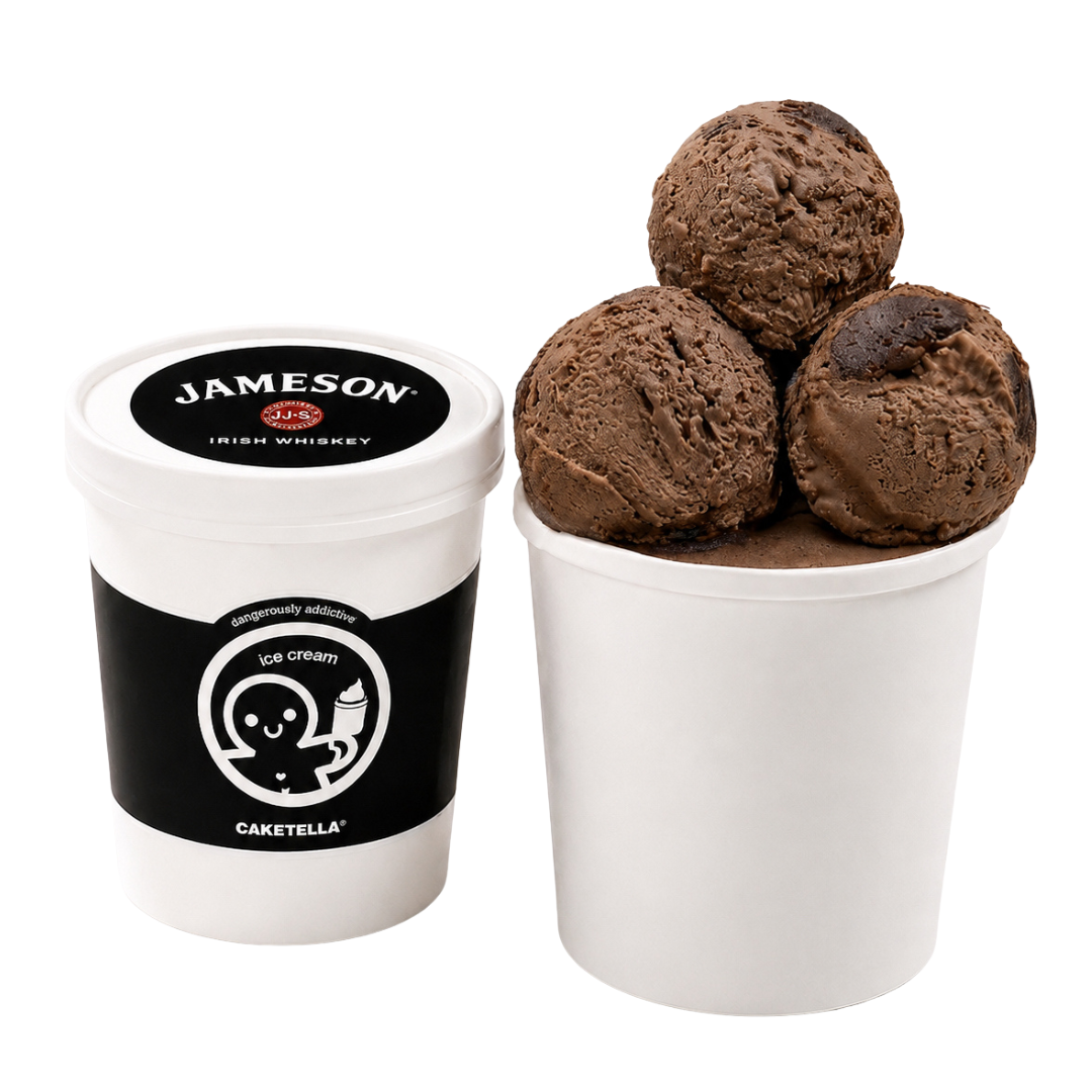 Jameson Black Barrel Whiskey Dark Chocolate Ice Cream Tub